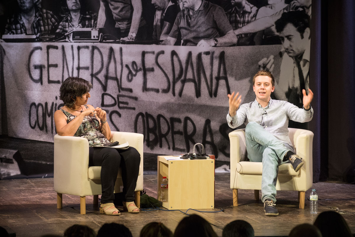 Jones durant el col·loqui mantingut amb els sindicalistes a Sant Medir Foto:SANDRA LÁZARO