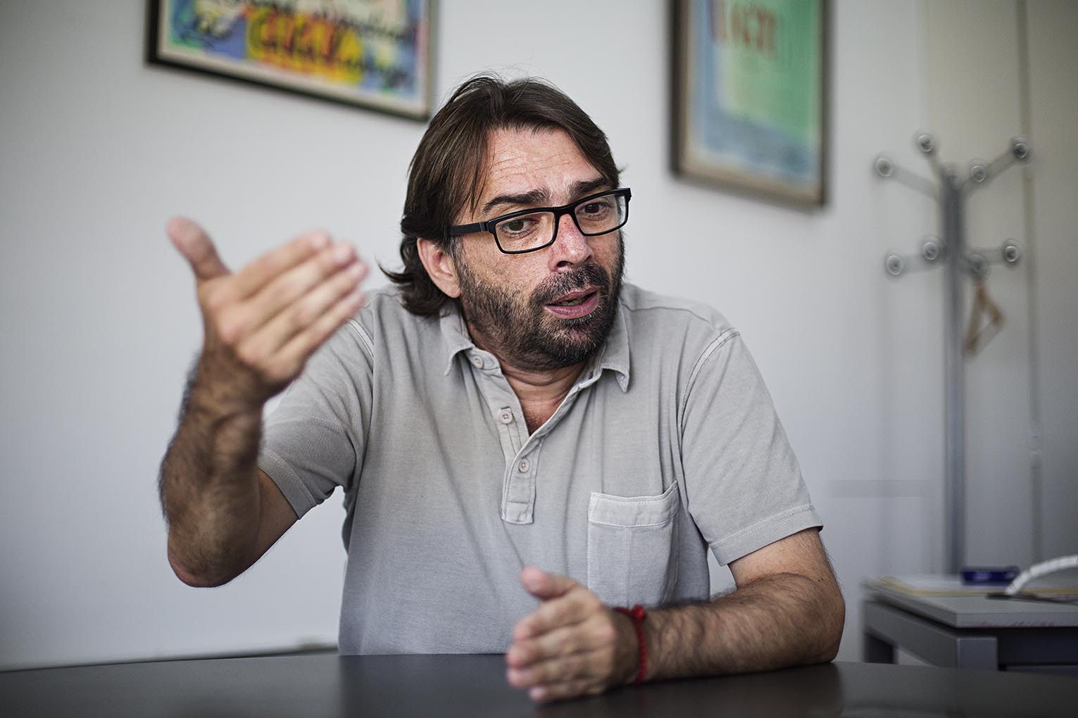 El secretari general dels ugetistes catalans, al seu despatx durant l'entrevista, fotot ROBER BONET