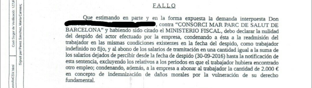 Reproducció de la decisió judicial