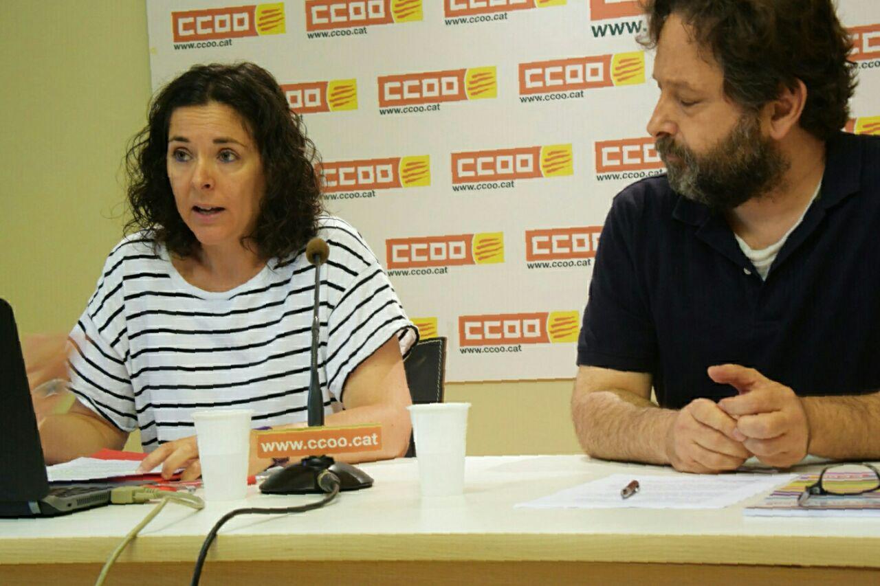 Romina Garcia i Ricard Bellera, durant la roda de premsa foto: Tomeu Ferrer