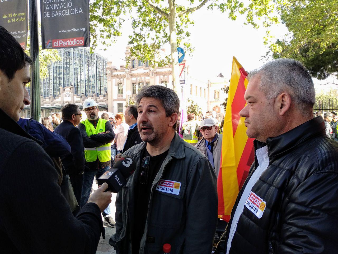 Declaracions de Ricard Serrano, delegat de CCOO a Endesa foto: Tomeu Ferrer