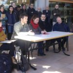 Ermengol Gassiot, secretari general de CGT de Catalunya, durant durant la roda de premsa a la UAB / @CGTEnsenyament