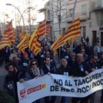 Una imatge de l'inici de la manifestació a Tàrrega