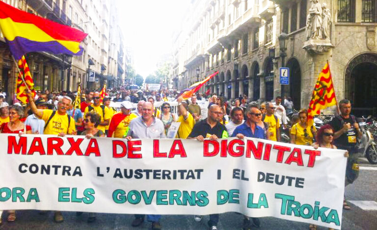 Manifestació a Barcelona de Marxa de la dignitat foto: En lluita