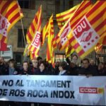 Manifestació a favor del manteniment de l'antiga Indox a Tàrrega, amb l'alcaldesa de la ciutat al capdavant : Foto Ajuntament de Tàrrega