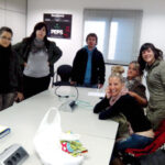 Les dues sindicalistes, a la dreta, durat l'ocupació de la sala de reunions de la companyia, desembre passat foto CGT