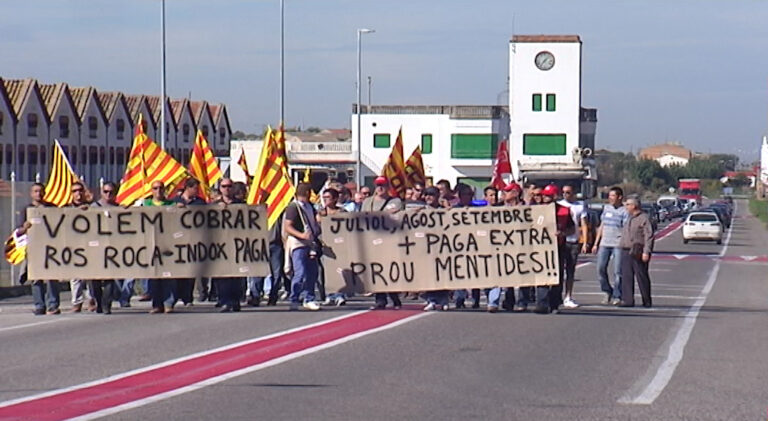 Protesta dels treballadors de l'antiga Indox de Tàrrega. Foto www.tarrega.tv