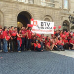 Un grup de treballadors de BTV en una protesta contra les retallades. Foto: SomBTV