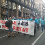 Manifestació de treballadors en vaga de les empreses subcontractades per Movistar