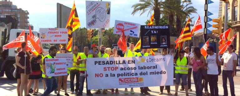 Una de les protestes dels treballadors d'Edreams contra els acomiadaments