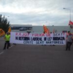 Protesta del comitè d'empresa de Seat per la visita de Rajoy a Martorell