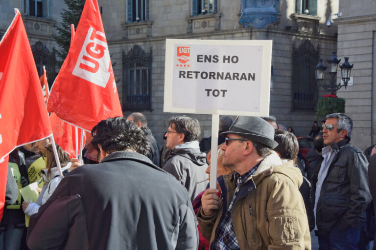 UGT ha fet campanya activa contra les retallades i les reformes laborals