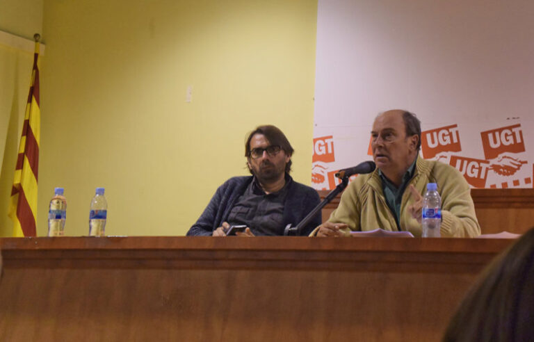 Camil Ros i Jordi Camallonga en un acte de la UGT