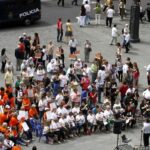 Concentració de malalts de fibromiàlgia reclamant una ILP que reconegui la seva malaltia