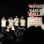 Final de l'ac te en solidaritat amb els 8 sindicalistes d'Airbus, celebrat a Madrid, FOTO: julián Rebollo