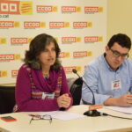 Dolors LLobet, portantveu del sindicat, amb Josep Mª Romero, responsable d'organització