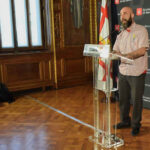 Josep Garganté, una foto d'arxiu corresponent a una la roda de premsa improvitzada