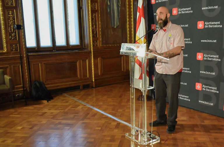 Josep Garganté, una foto d'arxiu corresponent a una la roda de premsa improvitzada