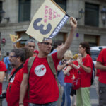A conseqüència de l'ERO es van fer mobilitzacions dels treballadors de TV3 al carrer Foto: ENRIC CATALÀ