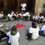 Socorristes a l'interior de l'ajuntament de Barcelona, foto: CGT