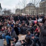 Un moment de la concentració a la plaça de la RepÚblica FOTO: Moviment #NuitDebout
