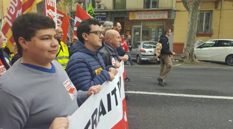 Representants sindicals de CCOO i UGT a Perpinyà