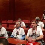Els sindicalistes a la comissió abans de ser foragitats de la reunió