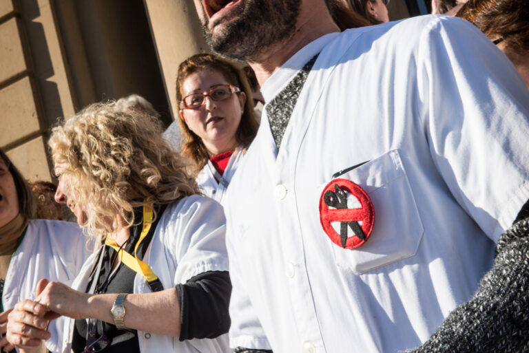 Protestes a l'Hospital de la Vall d'Ebron, en una foto d'arxiu, Foto: Sandra Lázaro