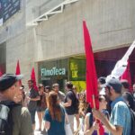 El piquet davant la Filmoteca on ese subcontracta personal foto @vagaciutart