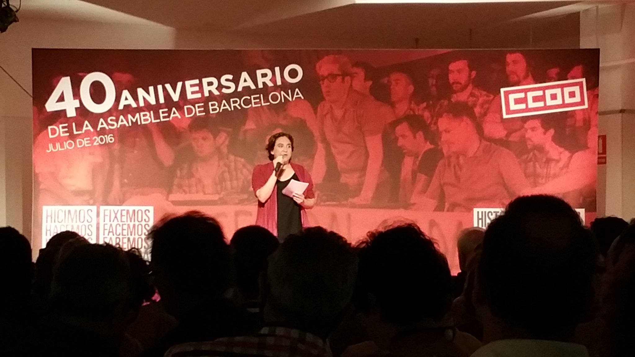 L'alcaldessa Ada Cola fa un reconeixement de la tasca dels sindicalistes en la lluita per la llibertat
