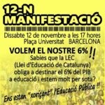 Cartell de la convocatòria de manifestació del 12N