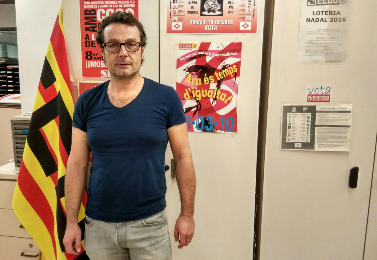 Ricardo VErcher a la seu de la secció sindical de CCOO a Metro de Barcelona foto: TOMEU FERRER