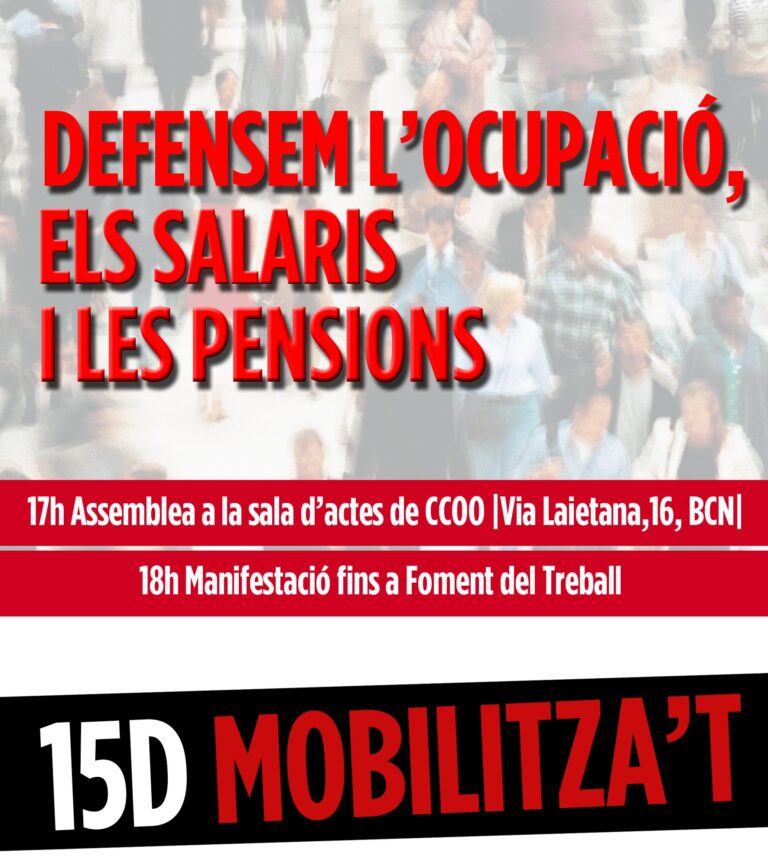 Cartell de la convocatòria de la mobilització del 15D