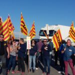 Piquet sindical davant de l'escorxador de pollastres de l'antiga Milsa de Lleida