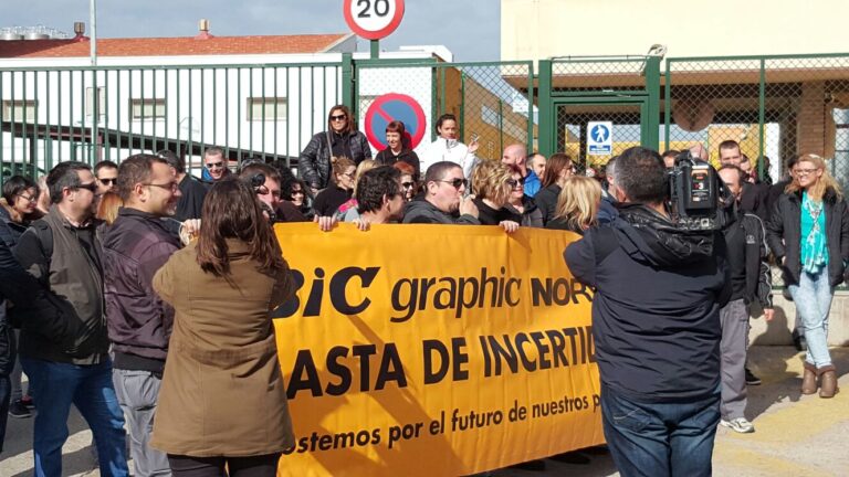 Imatge de la protesta del febrer,de 2017 foto: Comitè Bic Graphic