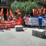 Concentració dels treballadors d'hostaleria de CCOO I UGT foto: Tomeu Ferrer