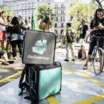 El 23 de juny de 2017 es va realitzar la primera protesta de repartidors de Deliveroo foto: Victor Serri