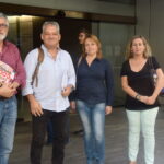 La delegació de la Federació d'Indústria de CCOO en el moment de lliurar les denúncies contra falses cooperatives foto: Tomeu Ferrer