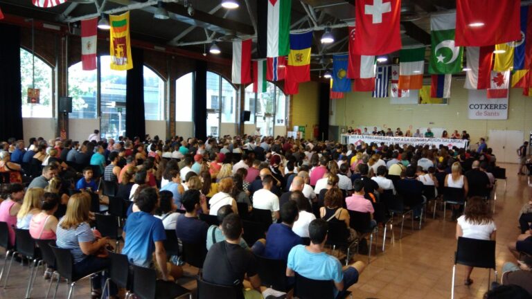 Assemblea de treballadors de Metro , durant la negociació del darrer conveni foto: CCOO