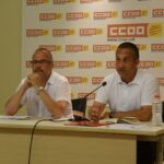Carles Bertran i Toni Mora, durant la presentació de la memòria del CITE de CCOO foto: Tomeu Ferrer