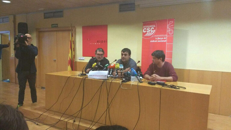 Roda de premsa vaga general del 8 de març de 2017 de la I-CSC Foto: Tomeu Ferrer