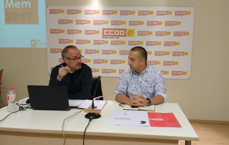 Carles Bertran i Toni MOra, de CCOO han explicat les conclusions de la memòria del CITE de 2017 foto: Tomeu Ferrer