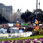 La concentració dels pensionistes ha omplert Plaça de Catalunya foto: Tomeu Ferrer