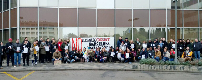 Concentració de treballadors contra el tancament de Conduent foto UGT