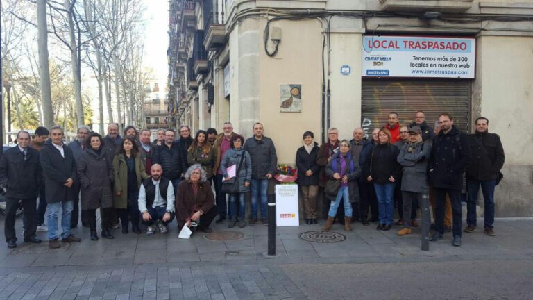 Foto de grup de CCOO durant l'homenatge a Salvador Seguí foto: CCOO