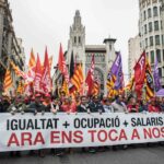 Manifestació de l'1 dse maig en defensa dels salaris