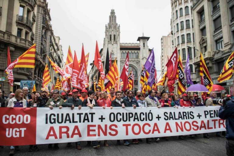 Manifestació de l'1 dse maig en defensa dels salaris