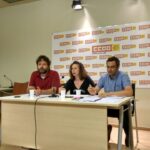 Ricard Bellera, Irene Ortiz i Eduard Requena han presentat l'estudi sobre FP dual de CCOO foto: Tomeu Ferrer