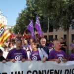 Imatge de la manifestació dels treballadors del tèxtil a Sabadell foto: CCOO