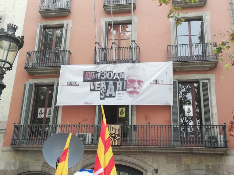 La celebració del 130 aniversari de la fundació de la UGT s'ha fet al local de la Rambla foto: UGT